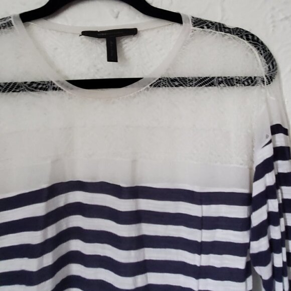 Bcbg Lexi Lace Crew Neck Top With High-Low hem - Picture 4 of 5